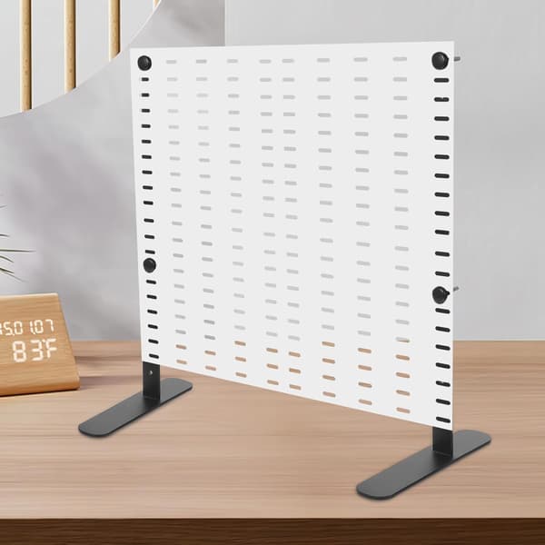 2 Adjustable Carbon Steel Pegboard Desk Mounts, Minimalist, Black, Sturdy and Reliable