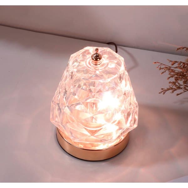 Berøringskontroll Rosé Krystall Bordlampe
