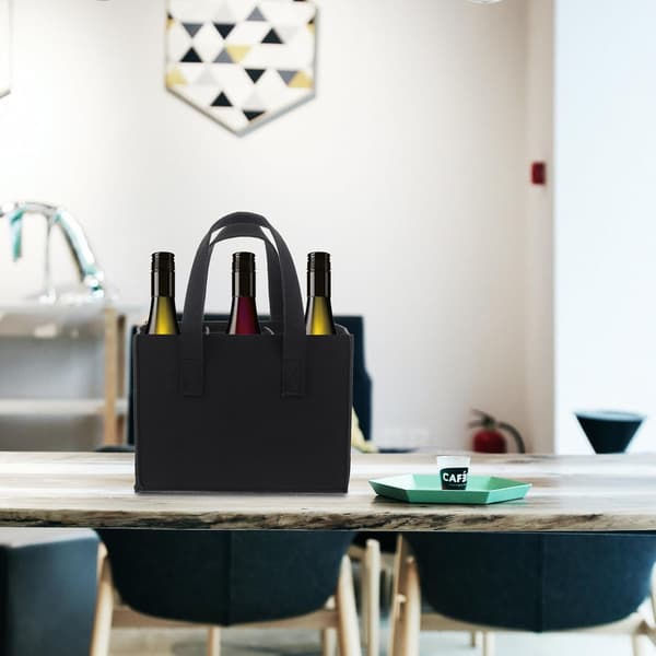 6 flaskor vinflaskor bärväska Lätt bärbar snygg förvaring Enkel snygg design för kontor och hem