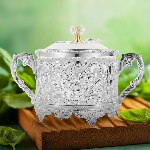 1 pc Party Chocolate Holder Glass Spice Jar with Spoon Iron Material Portable