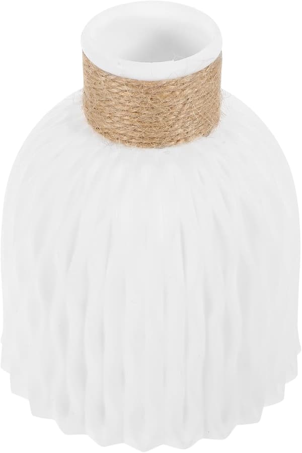 Midtpunktsvase Uknuselig Blomsterarrangementvase med Ananasformet Kornform Hvitt PP-materiale