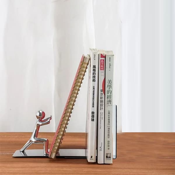 Creative Kung Fu Metal Frame Bookends with Clips (2 pieces)