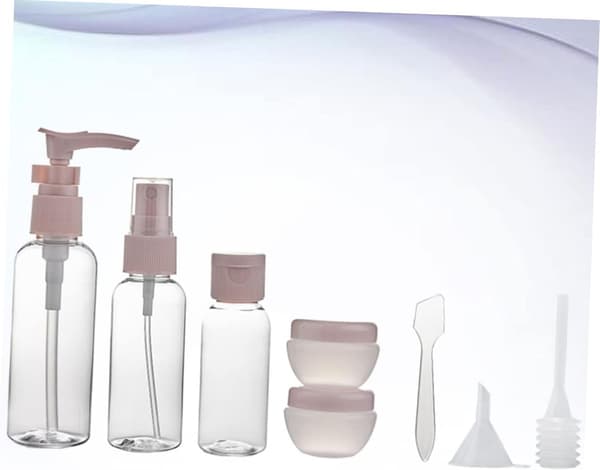 Empty Cosmetic Bottles Set 8pcs 50ml Travel Lotion Spray Bottles with Dropper Funnel Mini Containers
