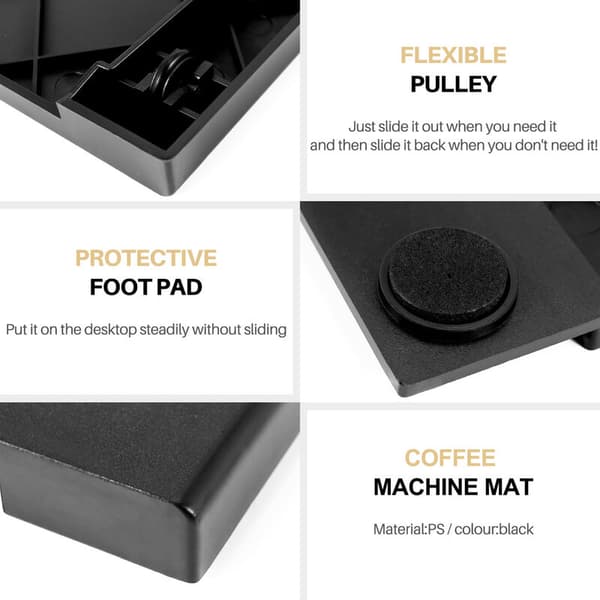 Sliding Coffee Tray for Kitchen Sink, Under Cabinet Equipment Coffee Machine Toaster - Sliding Mobile Cabinet with Smooth Cast Iron Sliding Base