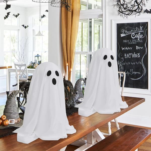 wxsp 2-pack Halloween Decorations, Spooky Ghost Decor with Battery Operated String Lights, Easy Assemble Ghost Halloween Indoor Decorations