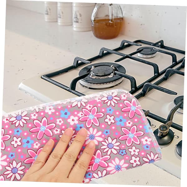 10-pack Printed Cotton Dishcloths, Single Layer Small Washcloths