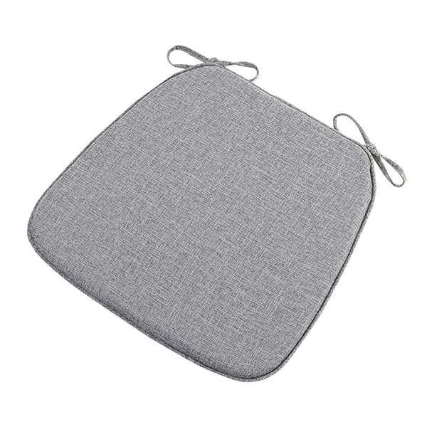 Stolehynder til spisebordsstole, bløde og behagelige teksturerede memoryskumspuder med stropper og skridsikker bagside 45*42CM - Grå