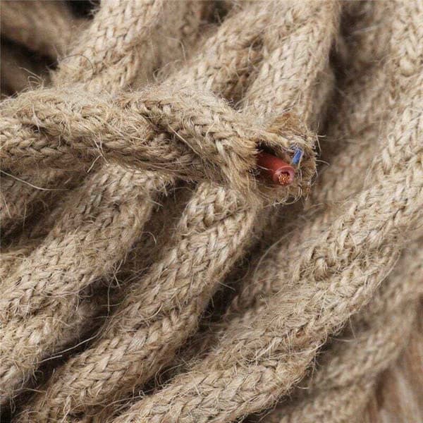 Retro Fabric Electrical Cable, Twisted Braided Hemp Rope, 2-Core Cable (2x0.75mm²) for Pendant Lamp Accessories, 5M