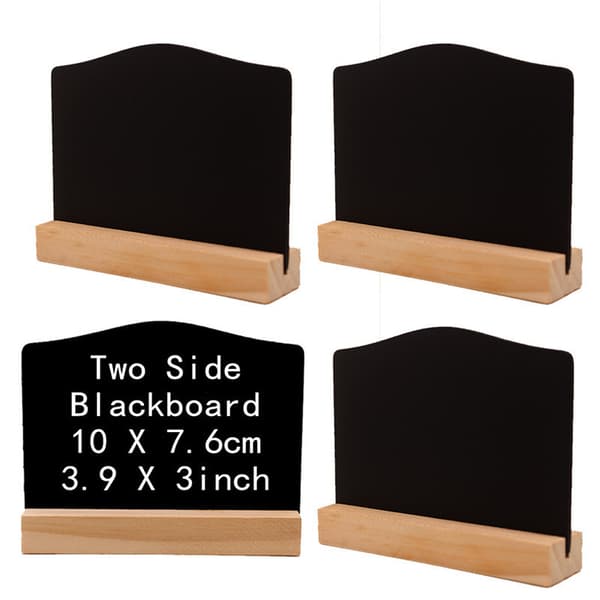 4-pack mini blackboard (arch), kitchen notes blackboard with stand 10x7.6cm small blackboard information tabletop for information signs