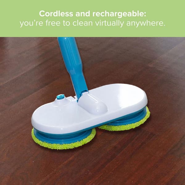 Floating Mop - Motorized Cordless and Rechargeable - Spinning Mop - Includes Microfiber and Scrubber Pads - Rotating Heads