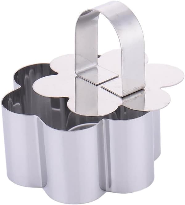 5 stk Kageforme i rustfrit stål Sæt Blomsterformet Dessertring Dessertform Køkken DIY Bagning 8cm Sølv