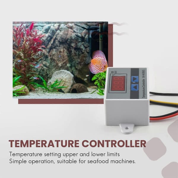 220V Digital LED Temperaturregulator 10A Termostatkontrollbryter Sonde Ny