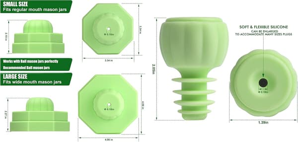 4-pack Universal Vakuumförslutare för Masonburkar och Vakuumvinflaskor