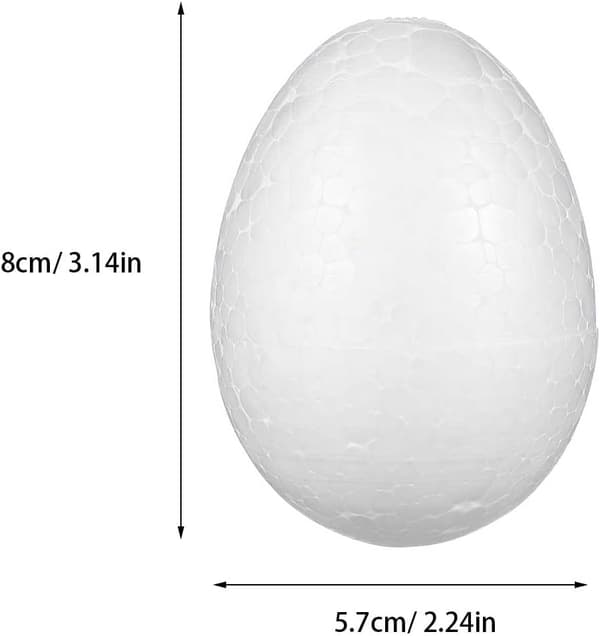 40 stk skum påskeegg DIY håndverksmateriale 6cm 8cm skumball påskepynt eggpynt maling sesonghåndverk