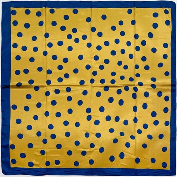89 cm prikkete imitasjon silkeskjerf, damehodeplagg, gul