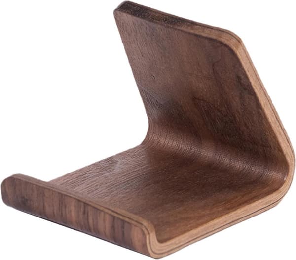 Solid Wood Cell Phone Holder, Desktop Smartphone Stand Wood Pattern 6 x 7 x 5.5 cm