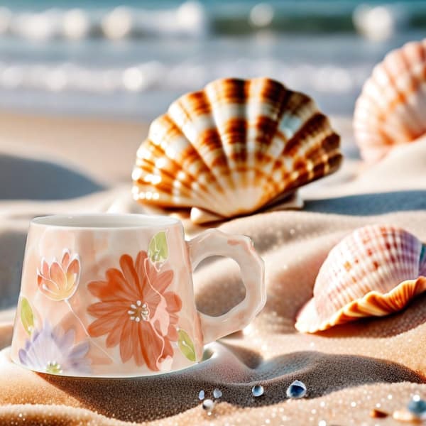 13oz Ceramic Mug, Enlarged and Thickened Breakfast Cup, Suitable for Spring, Summer, Autumn and Winter, Hand-Painted Cup, a Personalized Orange-Red orange-red