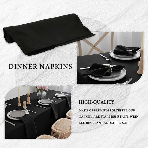 12-pak stofservietter, vaskbare og genanvendelige servietter, til restaurantbryllupsmiddag