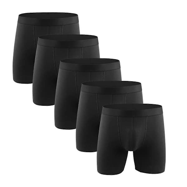 5-pack men's briefs, large size, extra long sports briefs, black, L L L