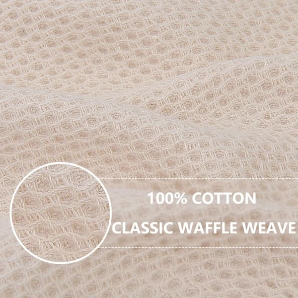 Kitchen Towels 100% Cotton Waffle Weave Super Absorbent Soft Dishcloths for Kitchen Cleaning 6-pack Off-white 30 x 30 cm off-white