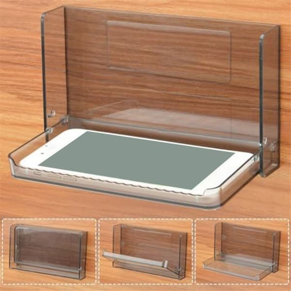 Small Floating Wall Shelf, Foldable Bathroom Shelf, Bedside Phone Shelf, Remote Control, Self-Adhesive Shelf, B