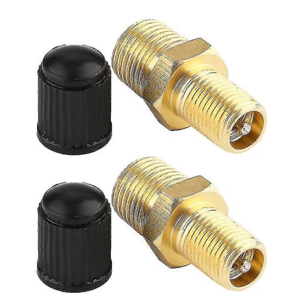 Luftkompressortankfyllningsventil i mässing - 2 st 1/8 Npt Mpt