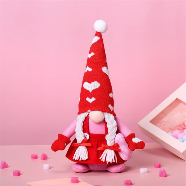 Valentine's Day Gnomes Decoration Plush - 2 Pieces Mr and Mrs. Scandinavian Tomte Doll Valentine's Day for Table Decorations