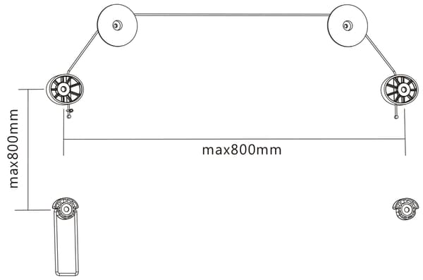Ultratunn bildvägg, 37\"-70\", 50 kg, 100x100-800x800