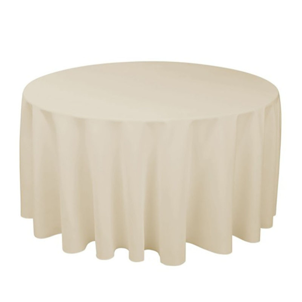 Polyester Round Tablecloth, Machine Washable - Champagne 180cm 180cm