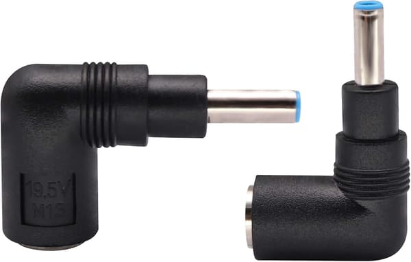 90 Graders Laptop Strømadapter 90 Graders DC 7.4mm x 5.0mm Hunn til 4.5mm x 3.0mm Hann Strømomformer for Notebook Adapter Erstatning (2-pakning)
