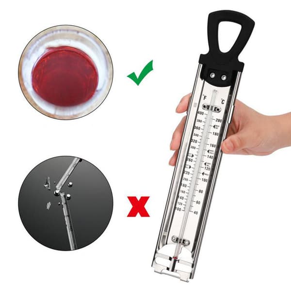 Rostfritt stål kök matlagningstermometer sylt socker söt hem användning termometer hushåll temperaturdetektor verktyg