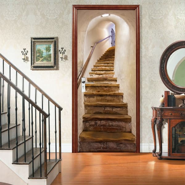 77 * 200CM Dörrdekaler, 3D Inredning Sovrumsdekoration Trompe l'oeil