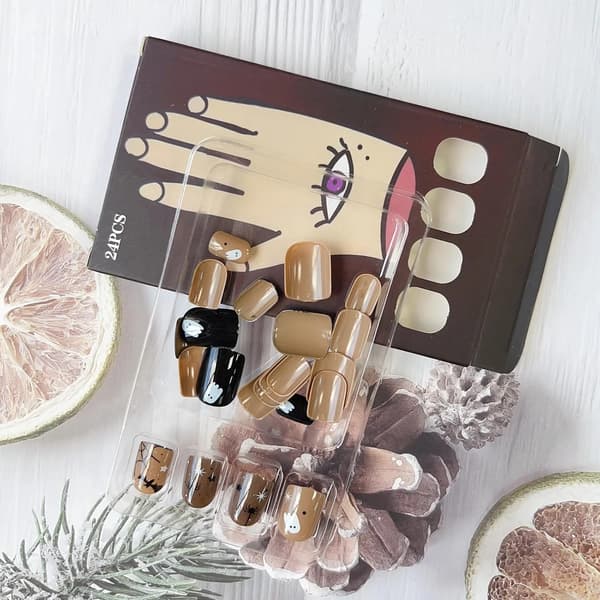 Press On Toenails French Tip Short Square False Nails for Pedicure Summer Pink White 24 pcs 24 24