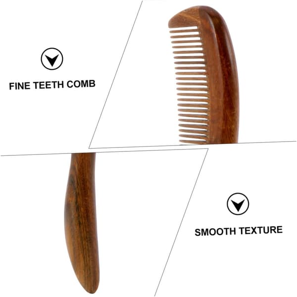 Static Hair Comb Long Wooden Material Designed for Scalp Massage