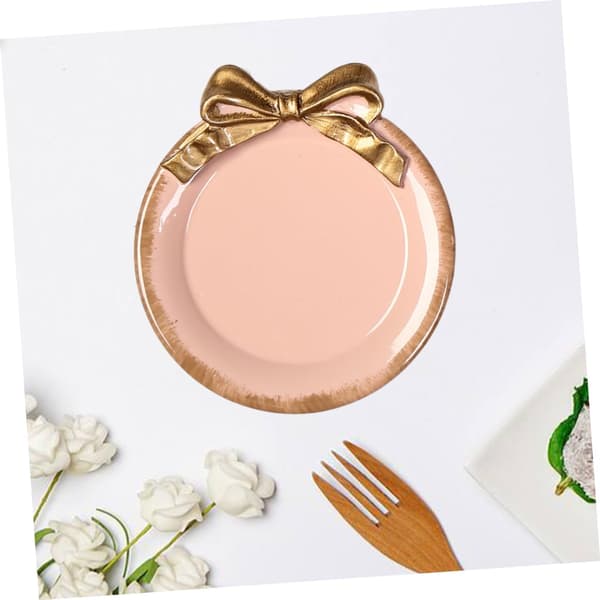 Serveringsfat Elegant Rosett Dekorativ Servis för Servering av Dessert Frukt Rosa Harts