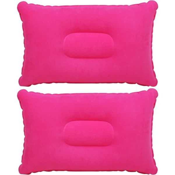 To oppblåsbare reise-/campingputer, fullt oppblåst til 34*22*10 cm, perfekte for daglig hvile, rosa.