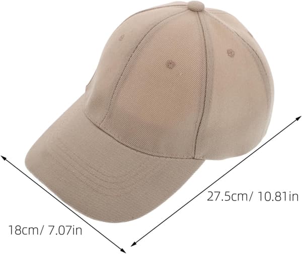 Vintage Style Baseball Cap, Hard Top, DIY Baseball Caps, Breathable Material, Sun Protection Hat, Khaki
