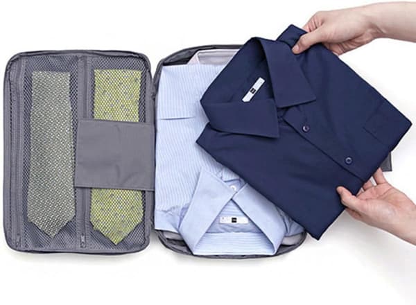 Reiseorganisering Bag Rynkebestandig Polyester Marineblå for Skjorter Slips