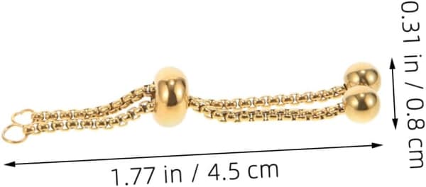 3 Pcs Stainless Steel Bracelet, Slider Chain, Elegant Design, Adjustable Length, Jewelry Making Chain Extender