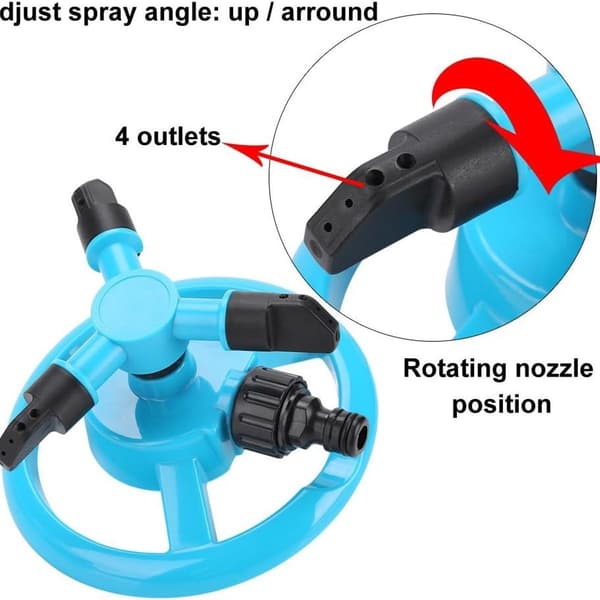 360° Rotating Automatic Sprinkler, 2 Pcs Lawn Sprinklers, 3-Arm Automatic KLB