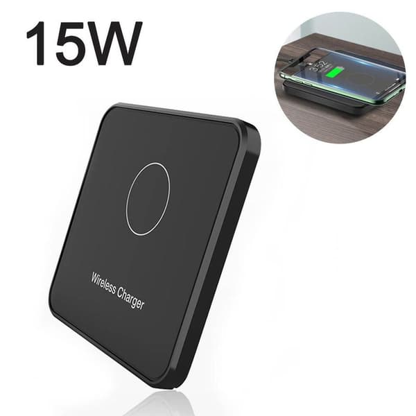 Mobiltelefon induktiv ladestation trådløs ladestation til iPhone sort