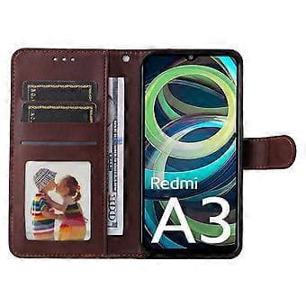 För Xiaomi Redmi A3 4G/Poco C61 4G Fodral Magnetlås Läder Flip Plånbok Mobilskal Style A Style A