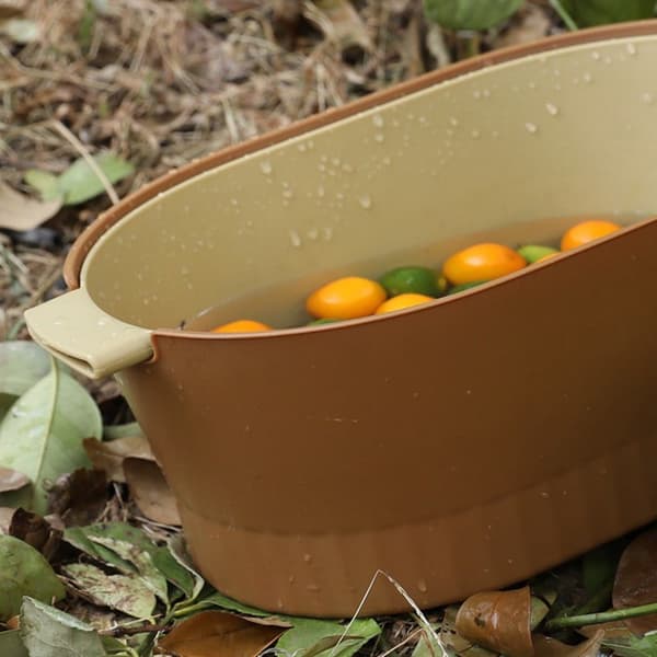 Plastic Colander Set, Brown, Large, Double Layer Detachable, Deepened Capacity for Kitchen