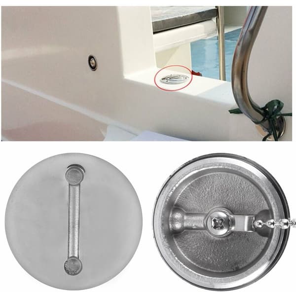 Boat Deck Fill Cap Replacement Cap with Stainless Steel Chain Fuel Gas