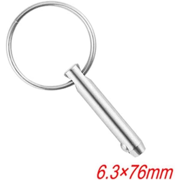 4 stk. lynkoblingskuglestifter, 316 rustfrit stål, 6,3 mm diameter lynkoblingsstift med fjederkugleende