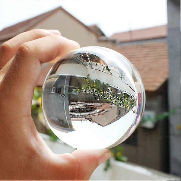 80mm Clear Round Glass Artificial Crystal Healing Ball Sphere Decoration