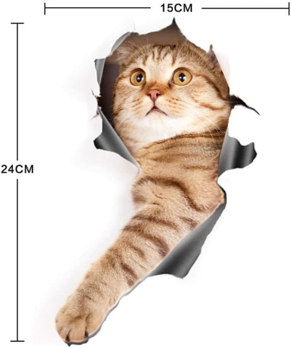 4 st Bildekaler Självhäftande Tecknad 3D Katt Fönsterdekaler