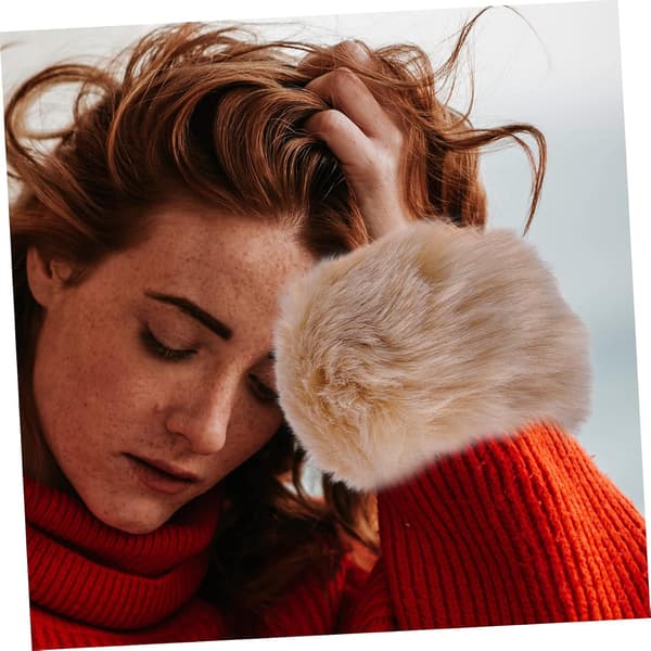Ring Fuzzy Faux Fur håndledsvarmere til vinterkvinder, par, mode, fluffy til vinter udendørs