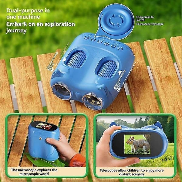 Kids Microscope, 2-in-1 Microscope and Telescope, Optical Educational Toy for Kids, 1000x Magnification Microscope.