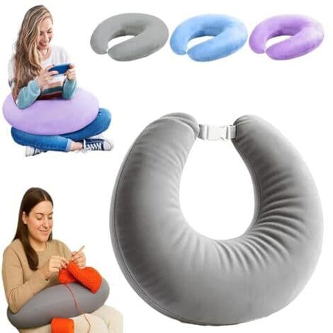 Ergonomic Arm Pillow - Neck and Arm Support - Soft Crystal Velour - Optimal Comfort for Reading and Gaming